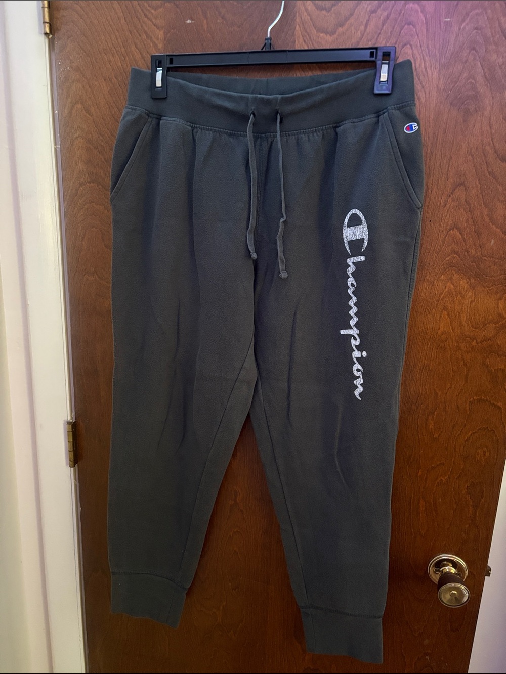 Vintage Men’s Large Champion Logo Dark Grey Joggers